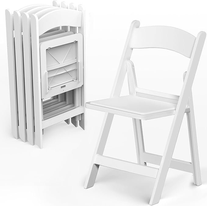 White Resin folding chair