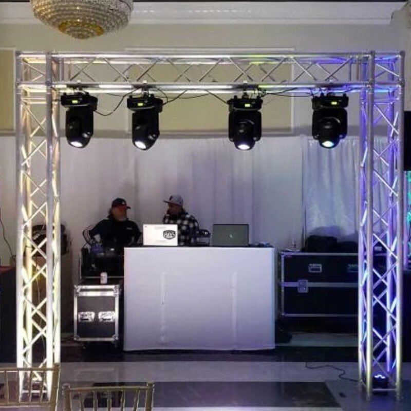 Truss 8x10 truss with 3 moving heads lights